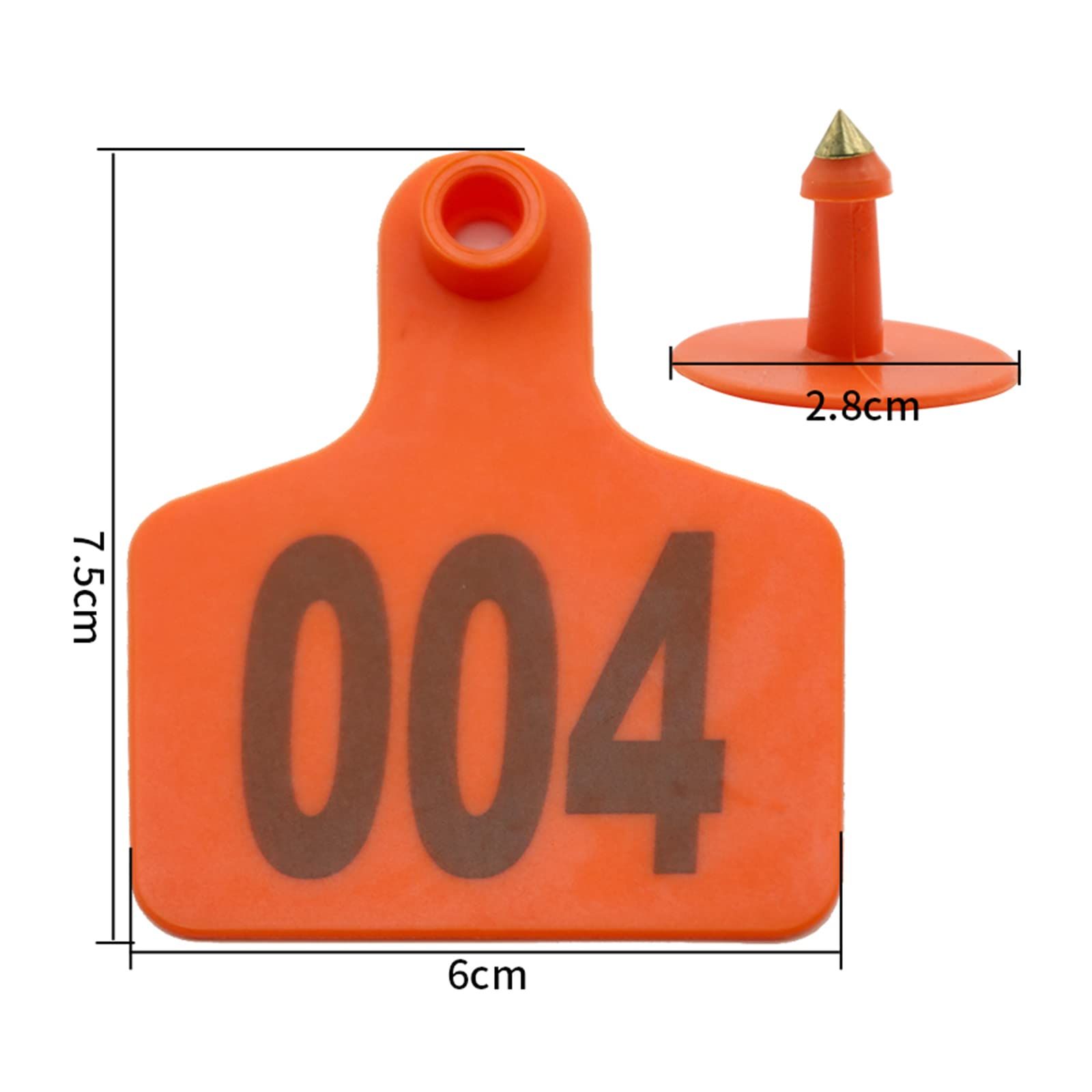 100PCS Cattle Ear Tags Numbered 001-100, Plastic Livestock Animal Ear Tag for Cows Sheep Animal Identification Earring Tagger — image 2