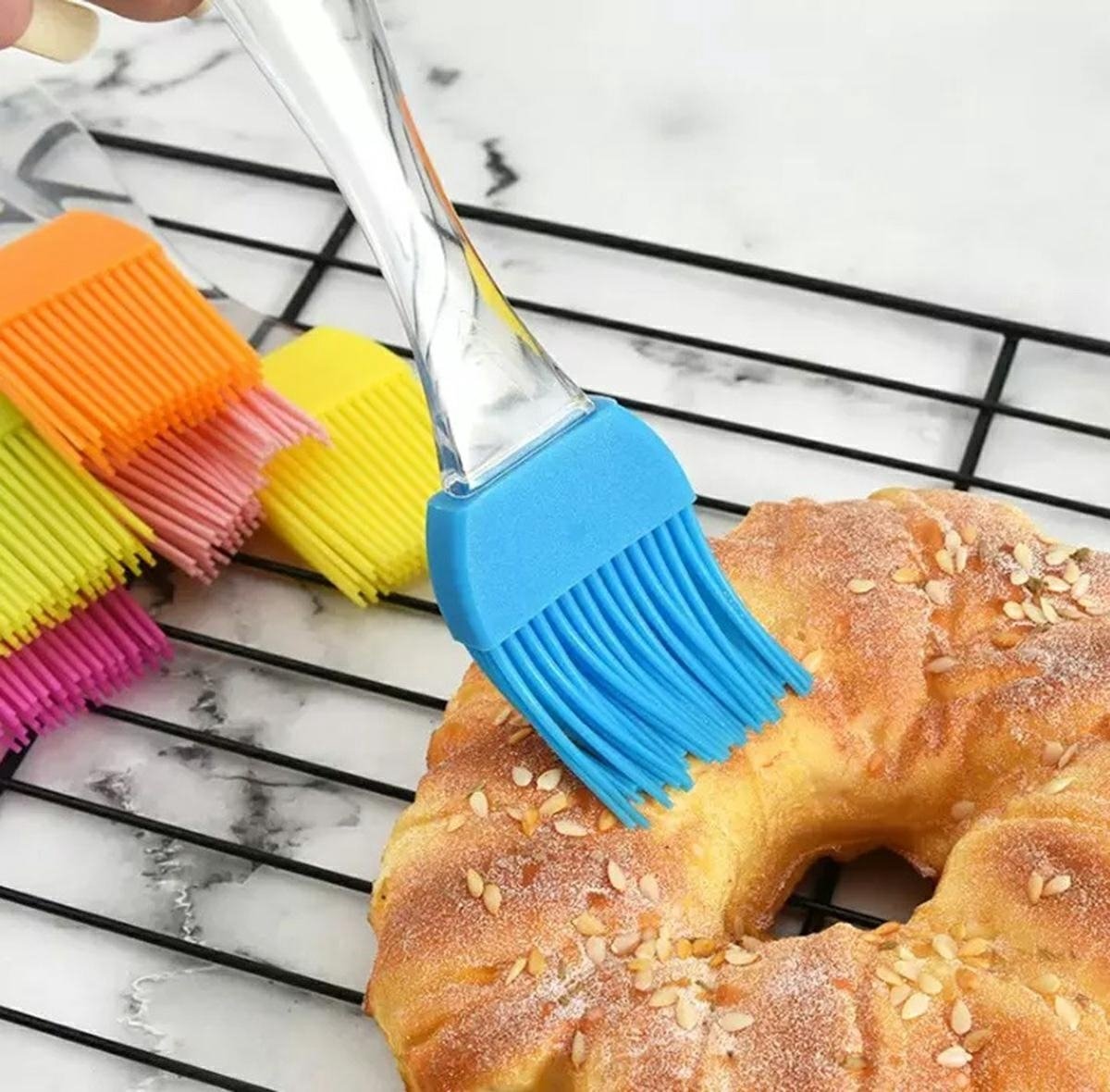 Silicone Pastry Brush | Garnishing Brush | Grilling Brush | Cooking Brush | Food Brush | Kitchen Brush | Detachable Top | Blue — image 2