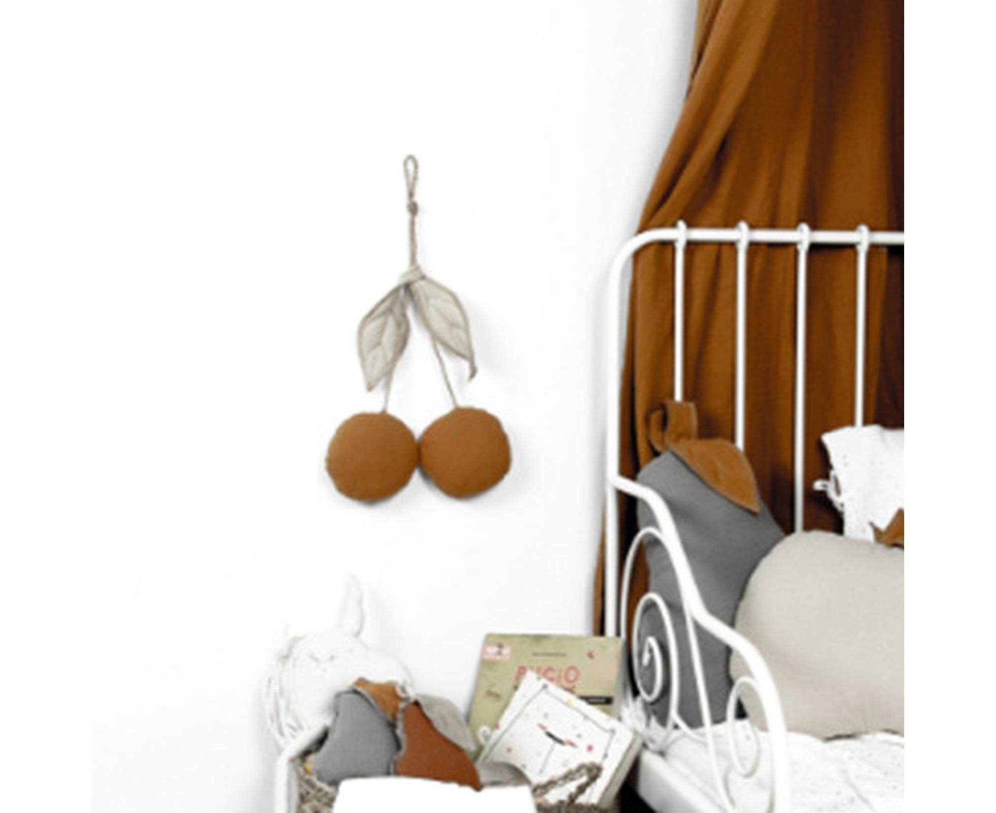 Lovely Cherry Shape Wall Hanging Decor Cute Ultra-soft Fabric Wall Hanging Ornament for Home-Orange — image 5