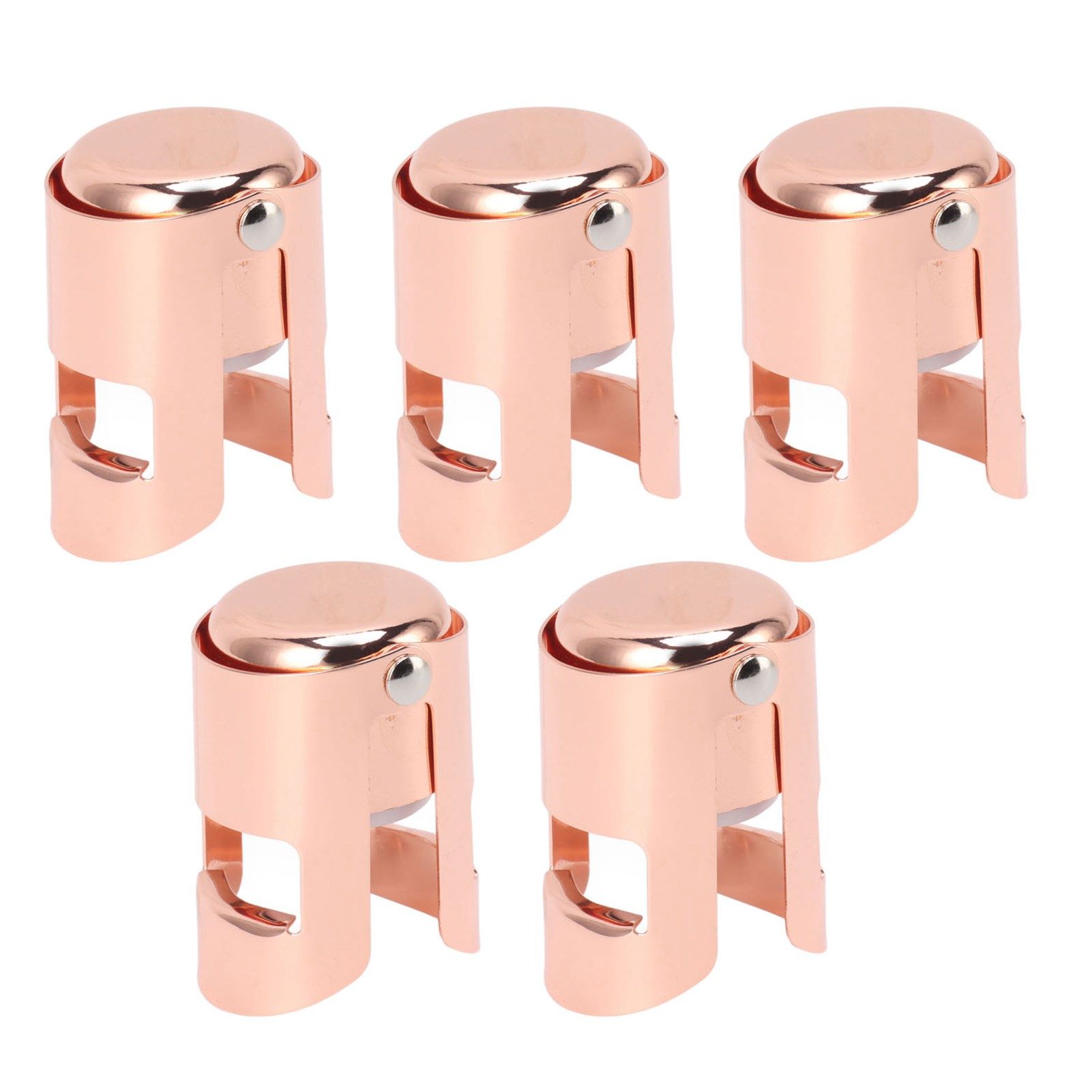 5Pcs Champagne Bottle Stopper Stainless Steel Champagne Sealer Plug Reusable Wine Saver for Wine Bottles Sparkling Bottles Rose Gold โ image 4