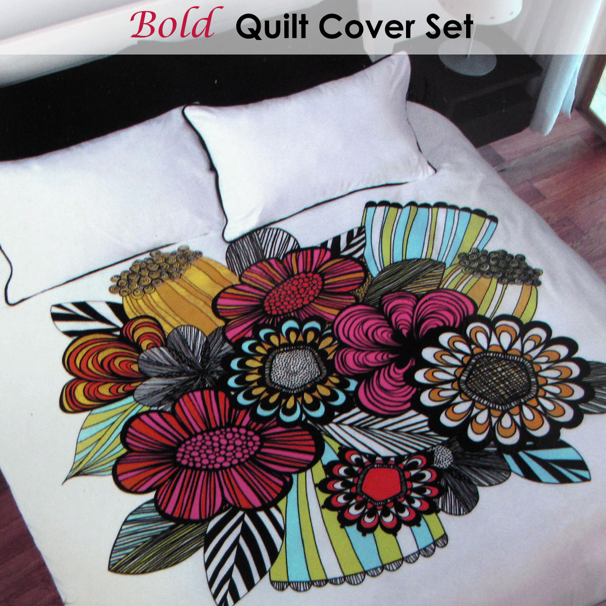 Accessorize Bold Colorful Quilt Cover Set Single — image 2