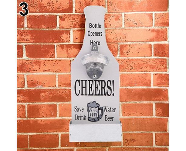 1Pc Retro Creative Wall Mounted Beer Style Decorative Hanger Bottle Opener-Grey โ image 6