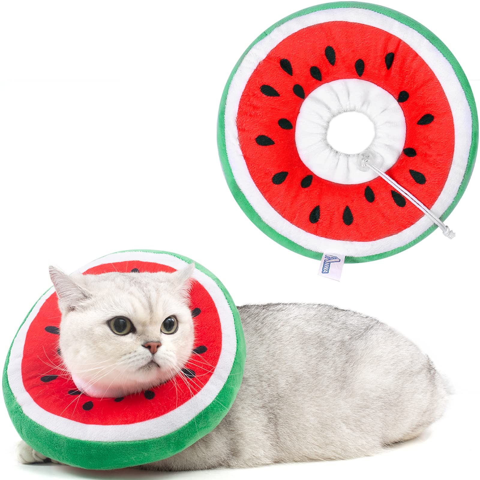 2 Pieces Adjustable Cat Cone Collar Soft Cat Recovery Collar Cute Cat Elizabethan Collars Pet Neck Cone for Kitten and Small Dogs