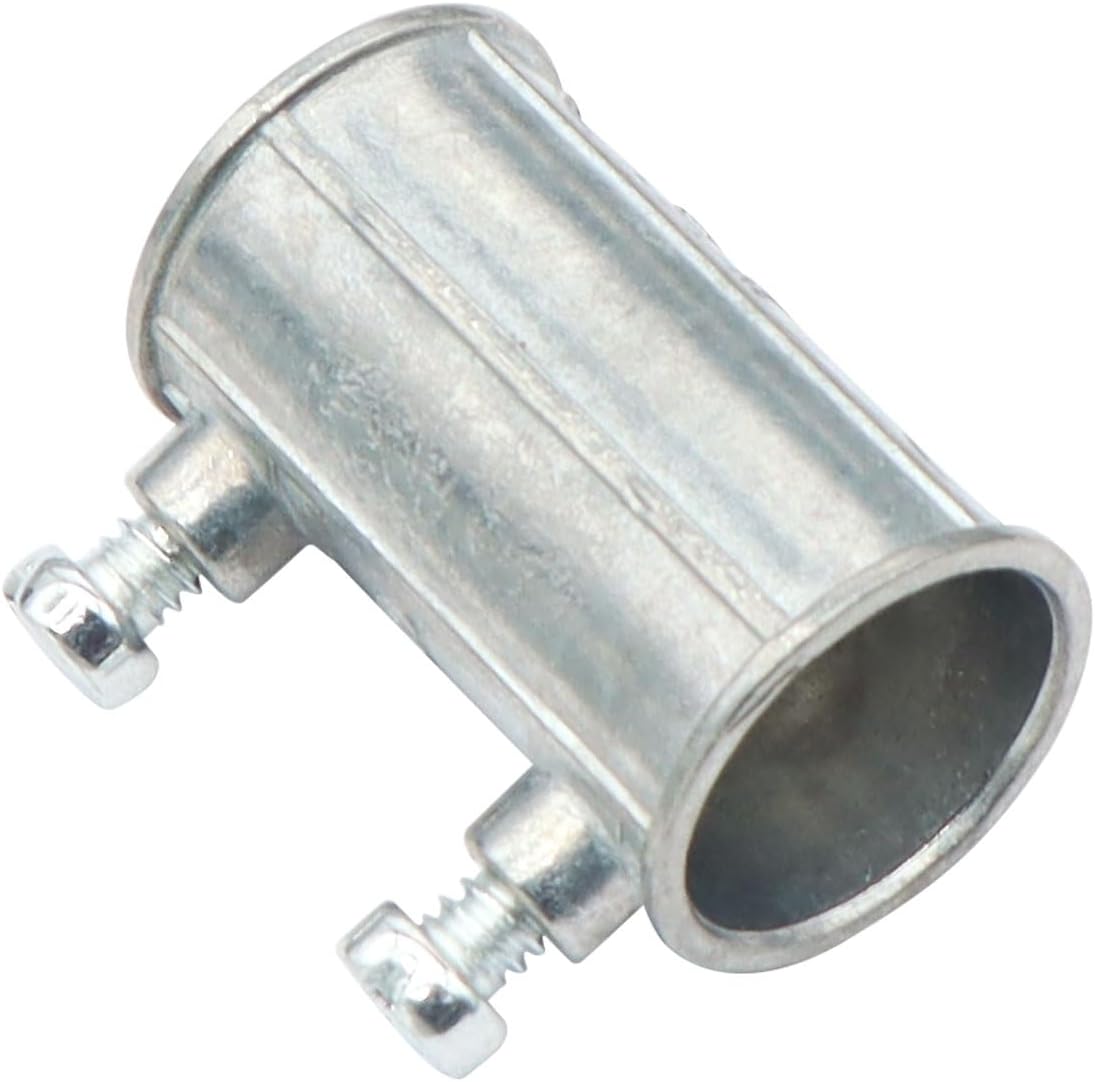 Xadnitu 30 Pieces 1/2" EMT Set Screw Type Conduit Coupling, Metallic Die-Cast Conduits Fitting for Factory, Garden Pipes Connection