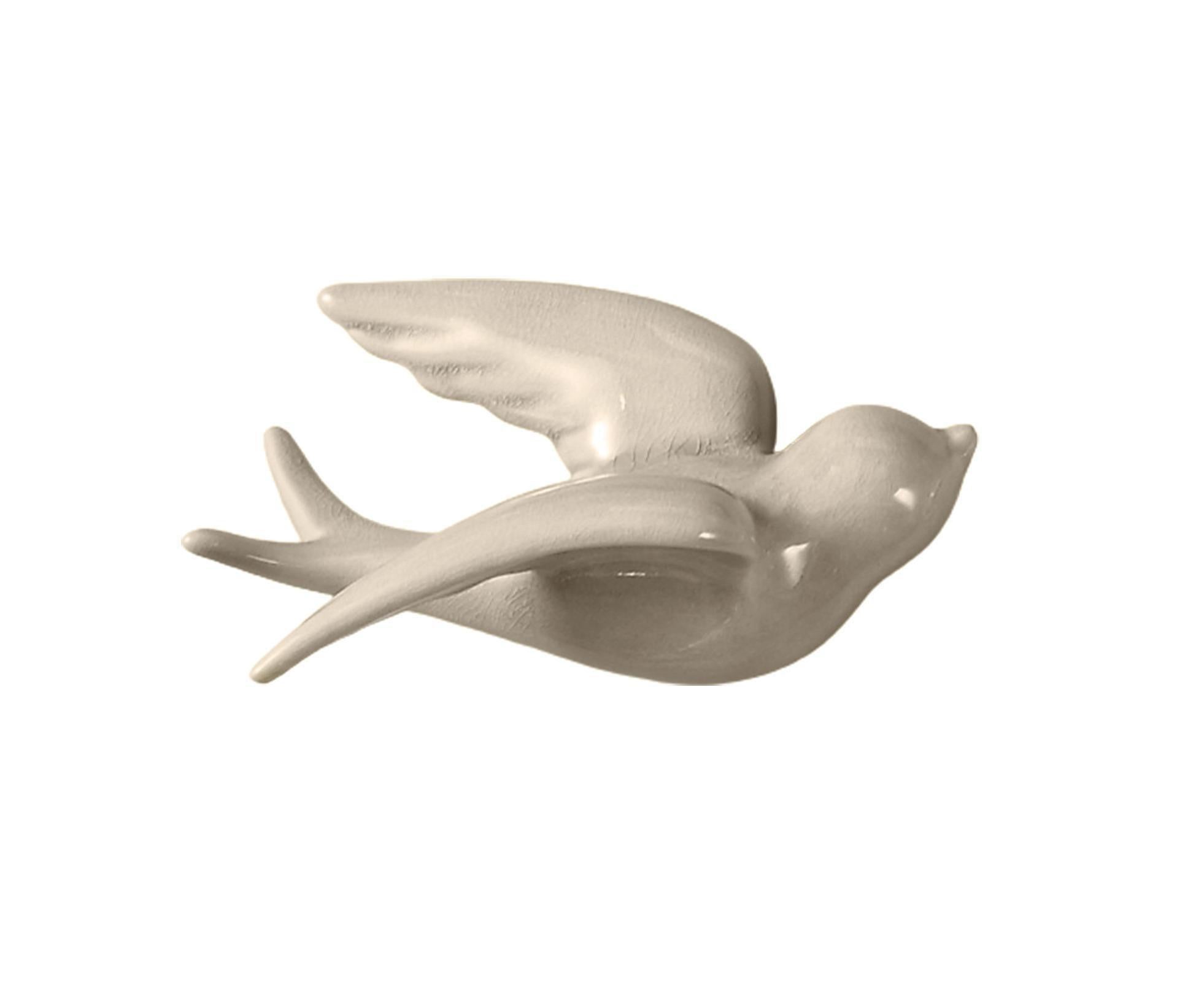 Attractive Hanging Pendant Widely Use Ceramic 3D Bird Shape Wall Crafts Ornaments for Home-Grey S β image 2