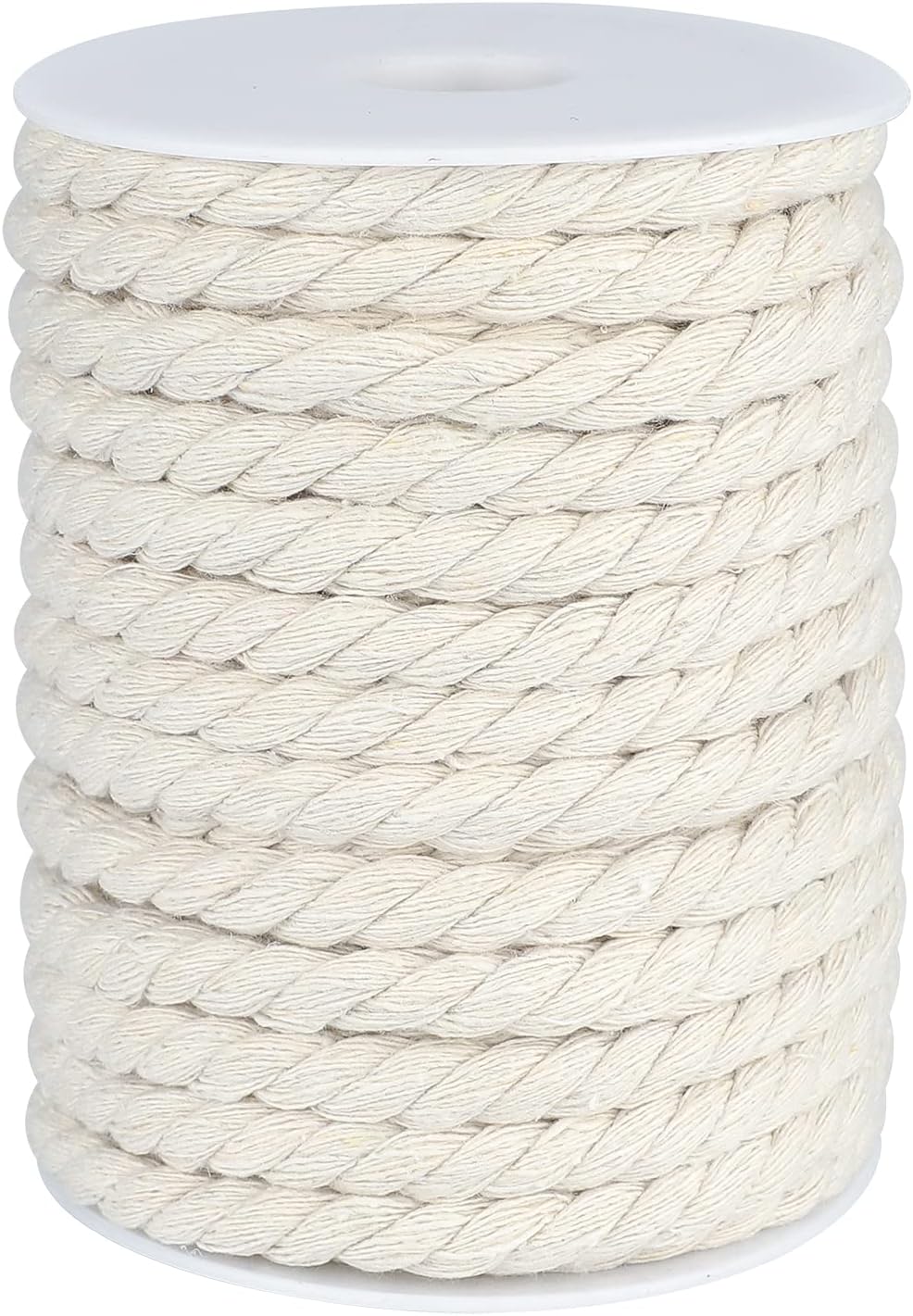 1/3 Inch Nautical Cotton Rope Crafts, 8mm x 65Feet Clothes line Rope for Outdoor,3 Ply White Rope Cord Unbleached Rope, Macrame Cord Rope for Clothesline
