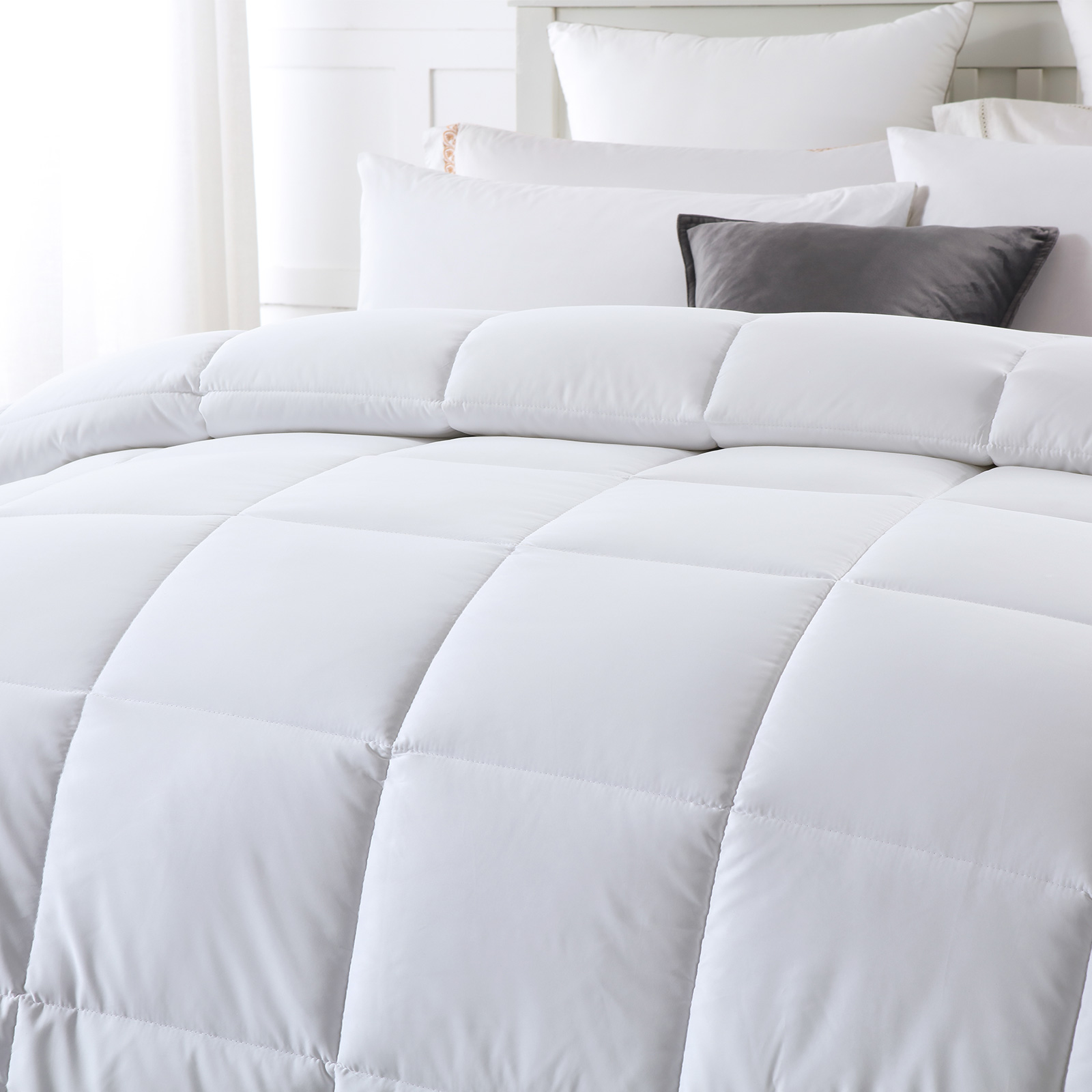 Royal Comfort 260GSM Deluxe Eco-Silk Touch Quilt 100% Cotton Cover - Super King - White โ image 5