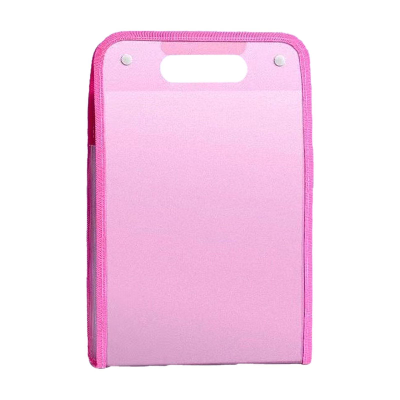 13 Pocket Expanding File Organiser, Portable Vertical A4 Document Folder with Carry Handle and Labels for School, Pink — image 2