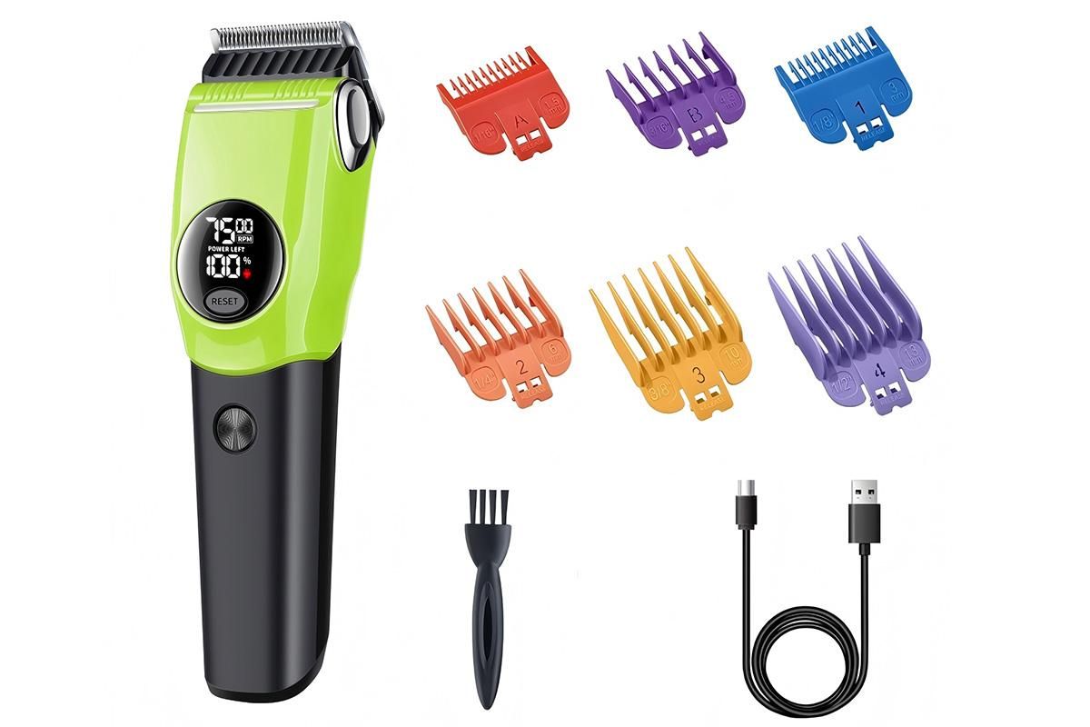 Dog Clipper Low Noise Dog Grooming Kit Rechargeable 3-Speed With LCD Display for Dogs Cats Pets — image 2