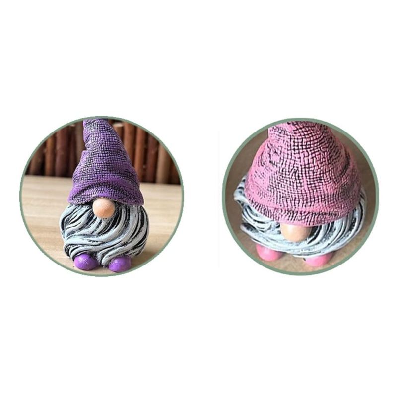 Ornament Resin Statues Mini Dwarf Figurine for Desk Outdoor Garden Patio Porch Lawn Home Decor Sculpture (Pink) — image 4