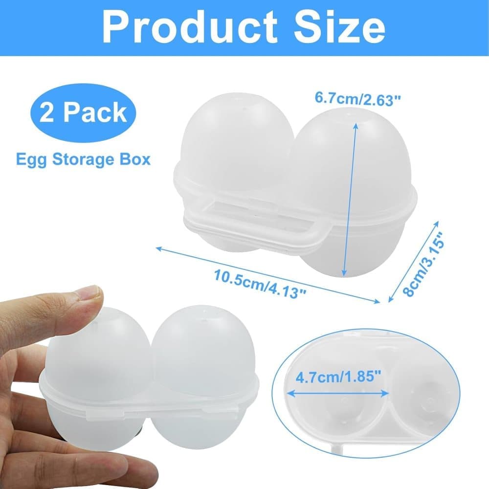 2-Pack Egg Storage Container with 2 Compartments, Portable PP Material for Picnics and Hiking — image 3