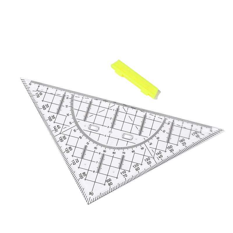 Triangular Ruler for Crafts -Triangular Geometry School Ruler Drawing Tools, Drawing Tool with Clear Protractor for Geometry(2pcs) — image 3