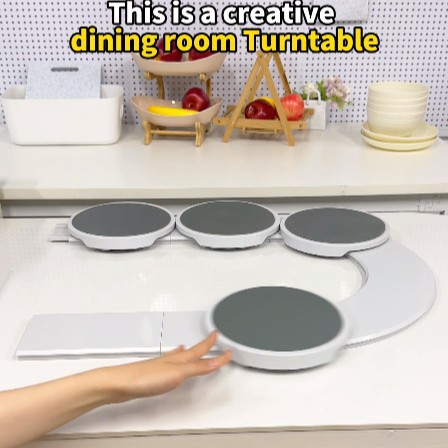 White 6 discs TheLazy Susan Revolution - Portable 22cm Rotating Food Tray for Easy Sharing — image 2