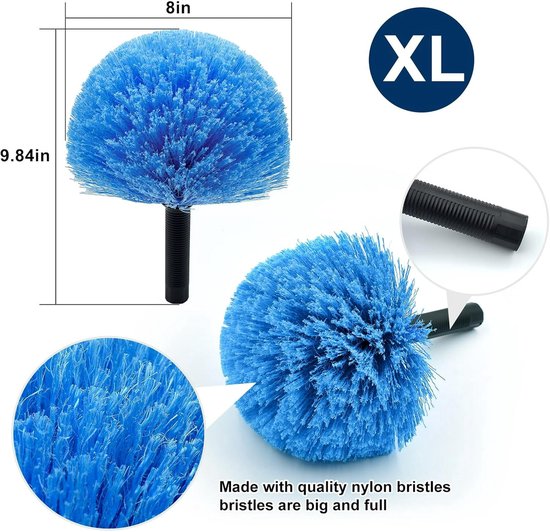 Dust brush head - 8" diameter blue screw head for spider web vacuum cleaners — image 2