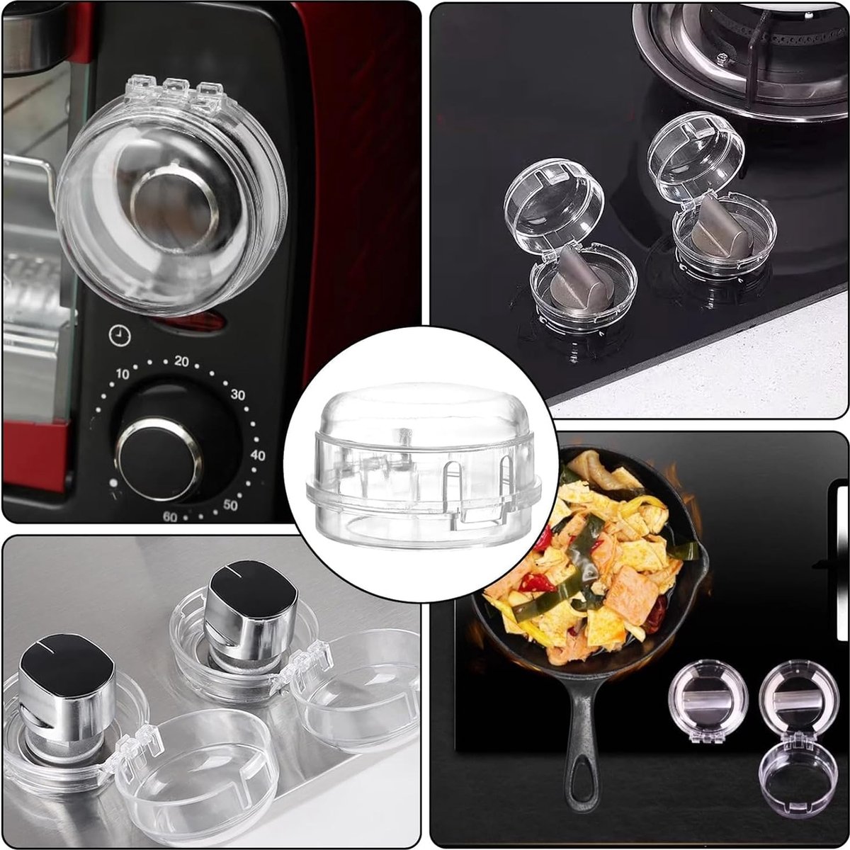 Gas Stove Knob Protective Cover - 8 Pieces - Universal - Plastic Knob Cover - Suitable for Gas Stove, Gas/Electric Stove, Electric Oven, Induction Stove, Gas — image 4