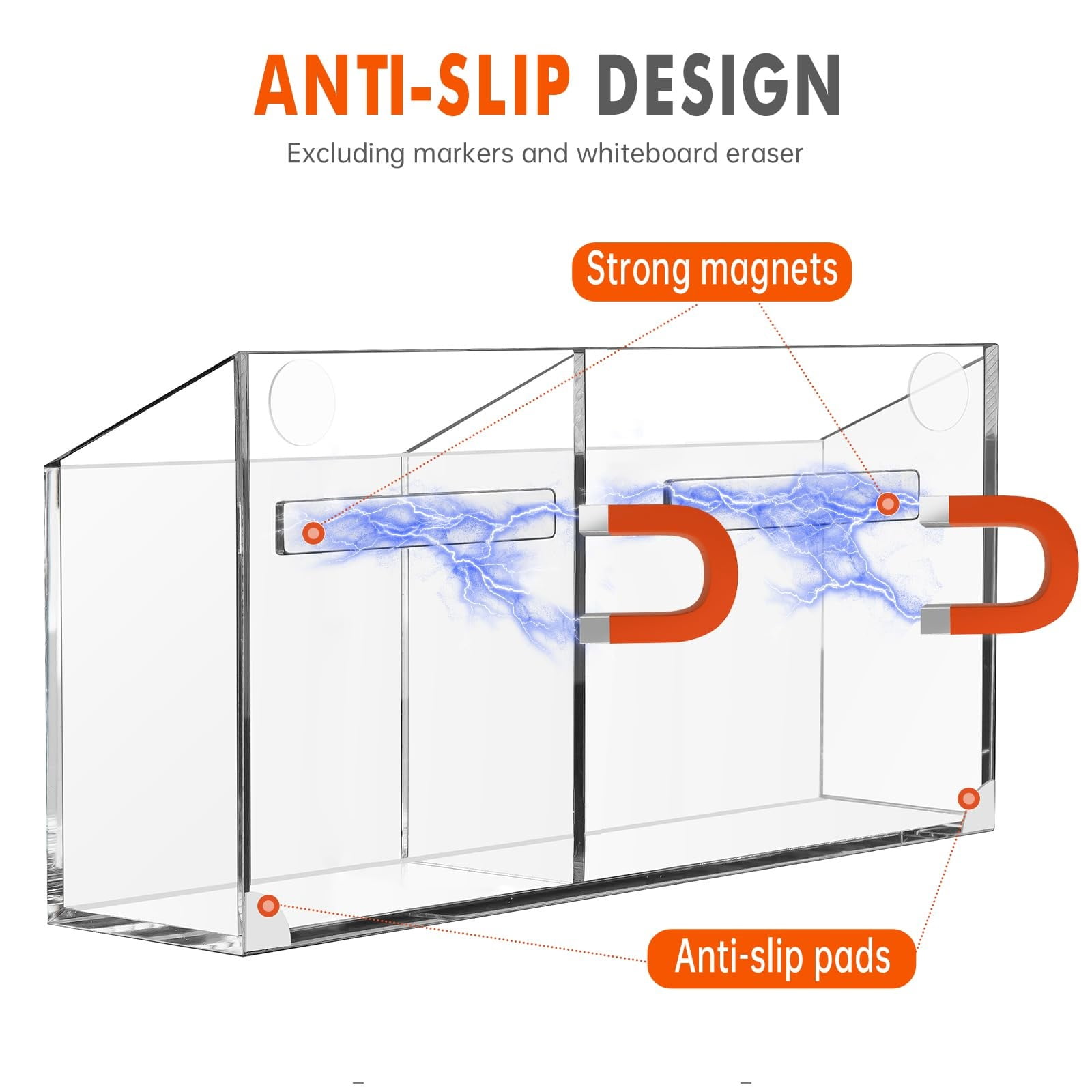 Magnetic Pen Holder, Heavy Duty 2 Slot Mesh Pencil & Marker Organizer for Desk, Extra Strong Magnets for Locker, Refrigerator, Dry Erase Board, Whiteboard — image 4