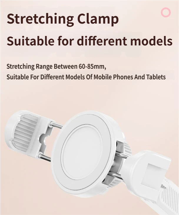 2-in-1 Pink Soft Plush Pillow Base & Phone Holder - 3-Axis 180° Rotation, Height Adjustable and Telescopic Clamp Stand, Relieve Arm Fatigue and Neck Strain — image 5