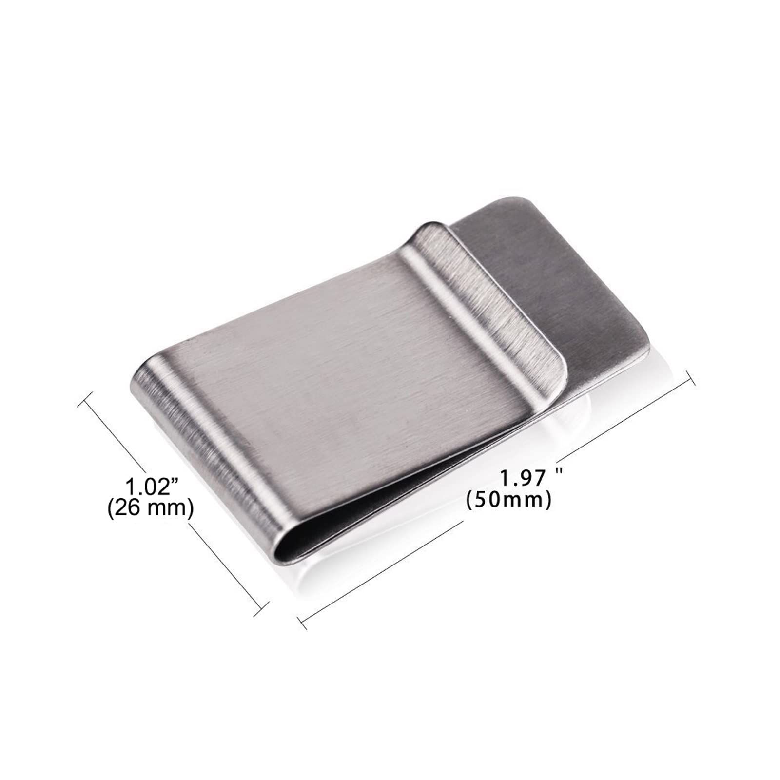 4PC Small Men's Slim Money Clip Stainless Steel Credit Business Card Holder Pocket Cash Wallet for Food Snack, Flat Metal Clamp โ image 2