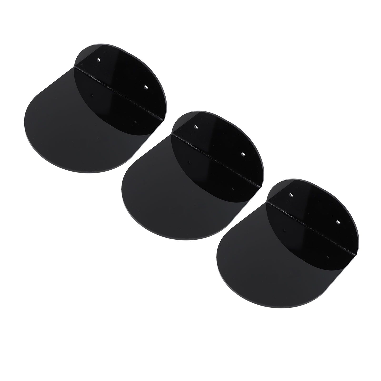 3pcs Wall Speaker Floating Shelves Acrylic Waterproof Wall Mounted Speaker Display Stand for Baby Camera Small Alarm Clock Black — image 3