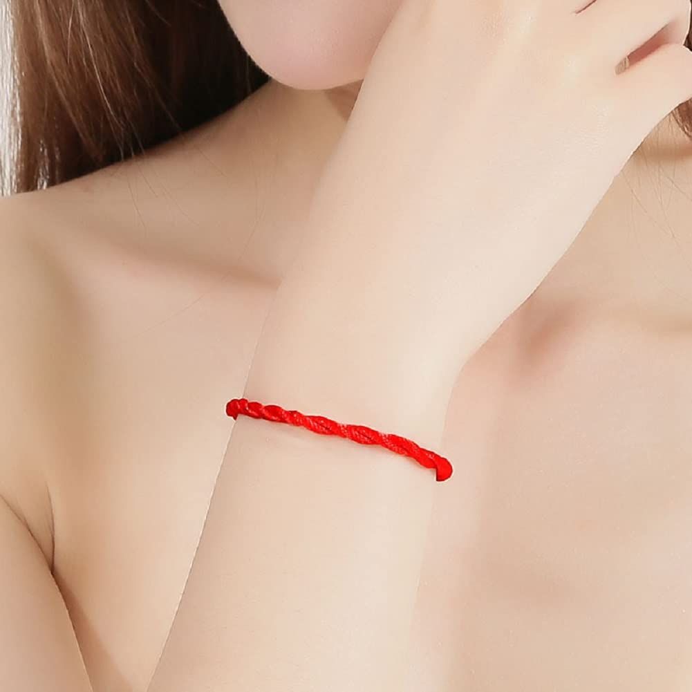 10 Pcs Red Bracelet Protection Good Luck Red Cord Bracelet Red String of Fate Bracelet Adjustable Knot Kabbalah Rope Bracelet โ image 3