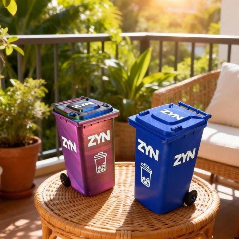 Light Blue Mini Zyn Bin Desk Simulation Trash Can - Novelty Desktop Decor & Storage Box — image 3
