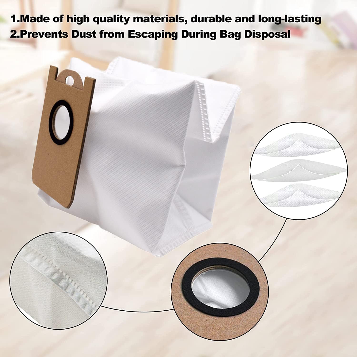 6 Pack Dust Bags for iHome AutoVac Nova Self Empty Robot Vacuum Replacement Accessory Parts โ image 4