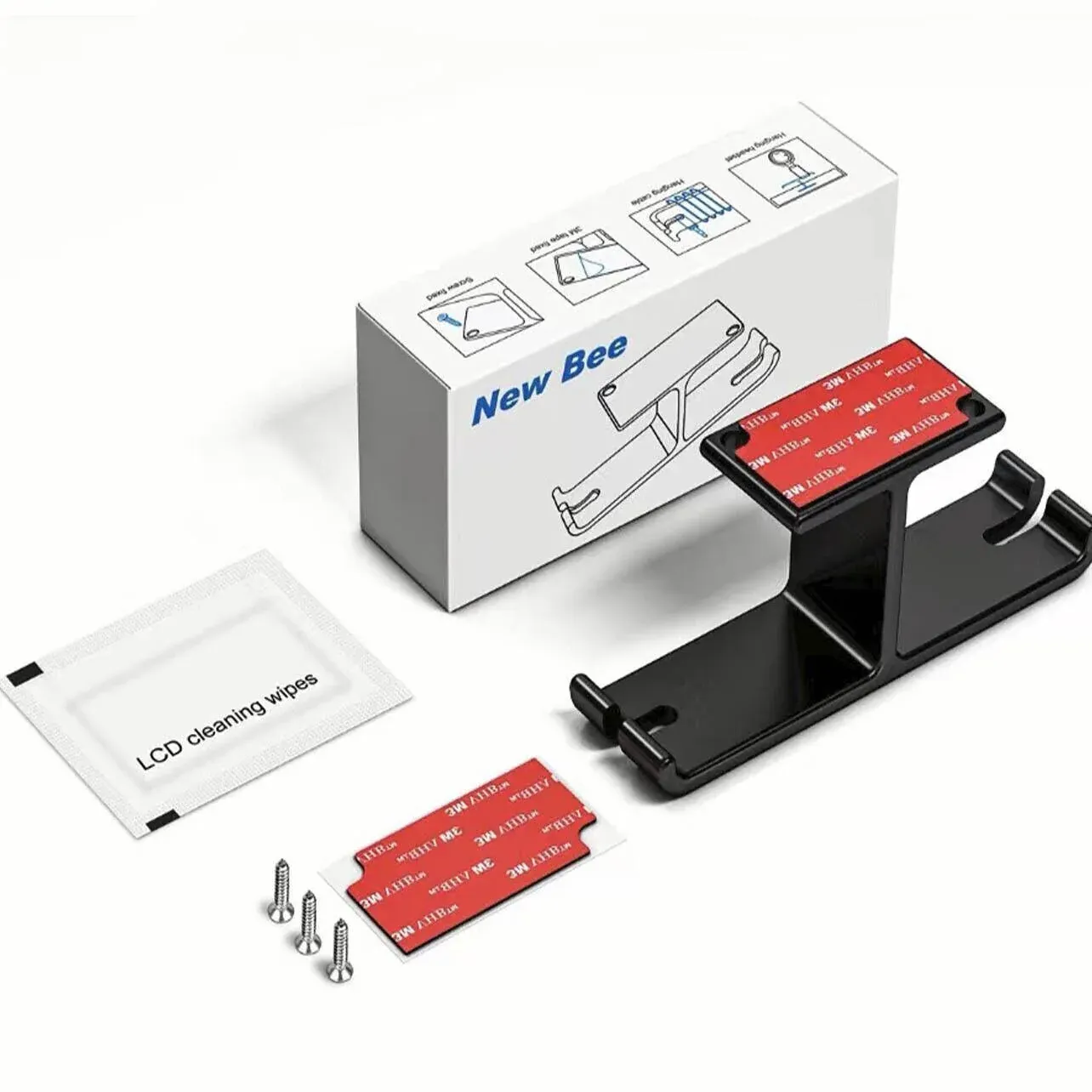Universal Dj Headphone Pc Hanger Hook Tape Under Desk Dual Headset Mount Holder - Black โ image 6