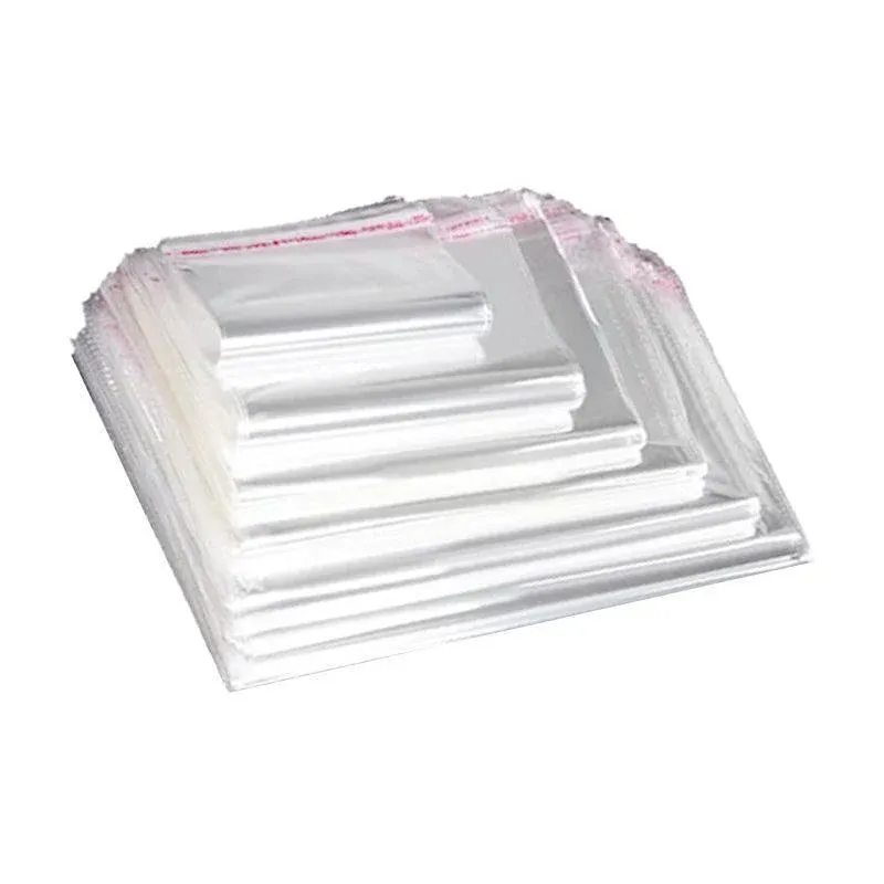 100Pcs Self-Adhesive Clear Opp Cellophane Bags with Air Hole - 8*12+2cm — image 3