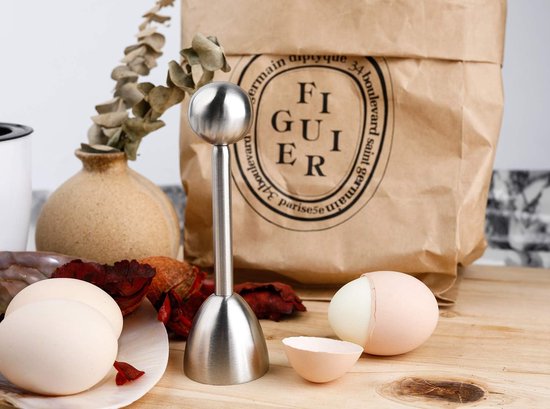 Egg Shell Cracker - Stainless Steel Manual Cutter for Perfect Cuts - Suitable for Soft- and Hard-Boiled Eggs — image 3