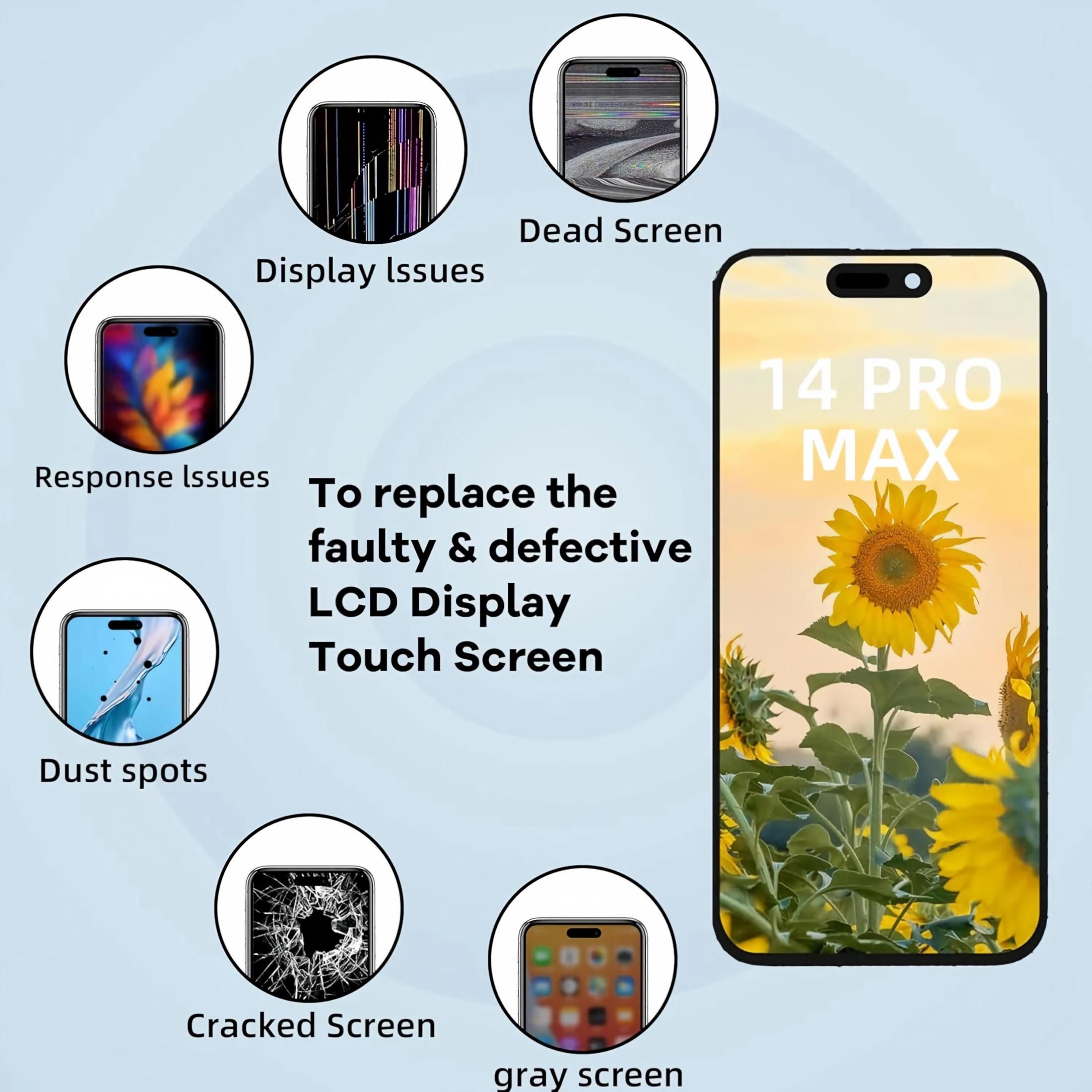 iPhone 14 Pro Max Screen Replacement, 6.7 Inch Incell LCD Touch Digitizer Display Assembly — image 3