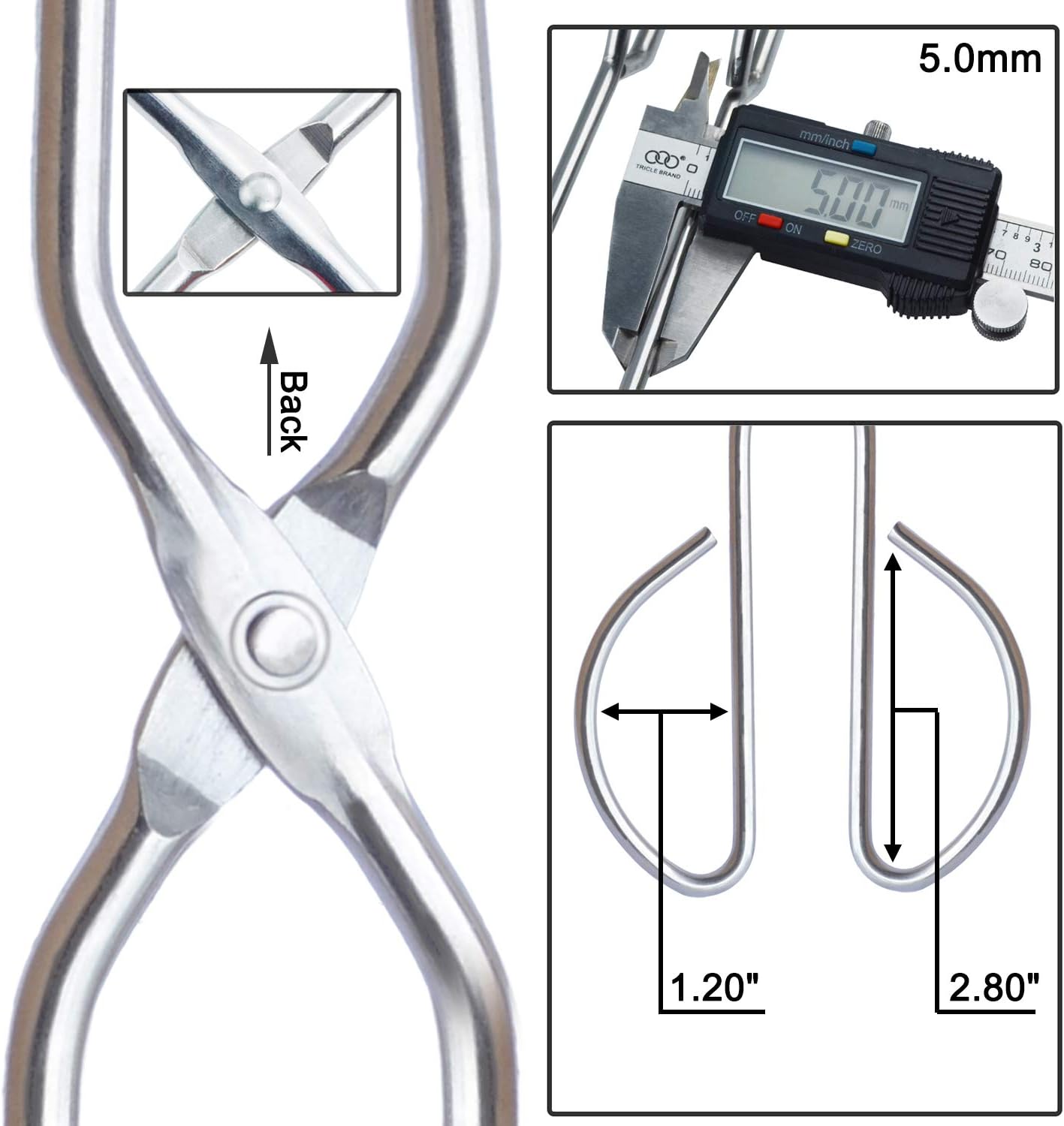 Stainless Steel Kitchen Scissor Tongs Set, 2-Piece (10/13 Inch) for Cooking, Grilling, Serving, and Barbecue — image 3
