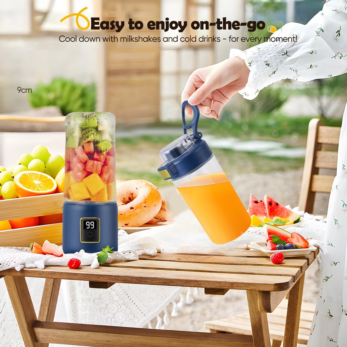 Portable Blender - Mini Blender - 12 Blades - Portable - On-the-Go Blender - Mini Juicer - Smoothie Maker - Perfect for Smoothies, Juices, and Baby Food - Dark โ image 6