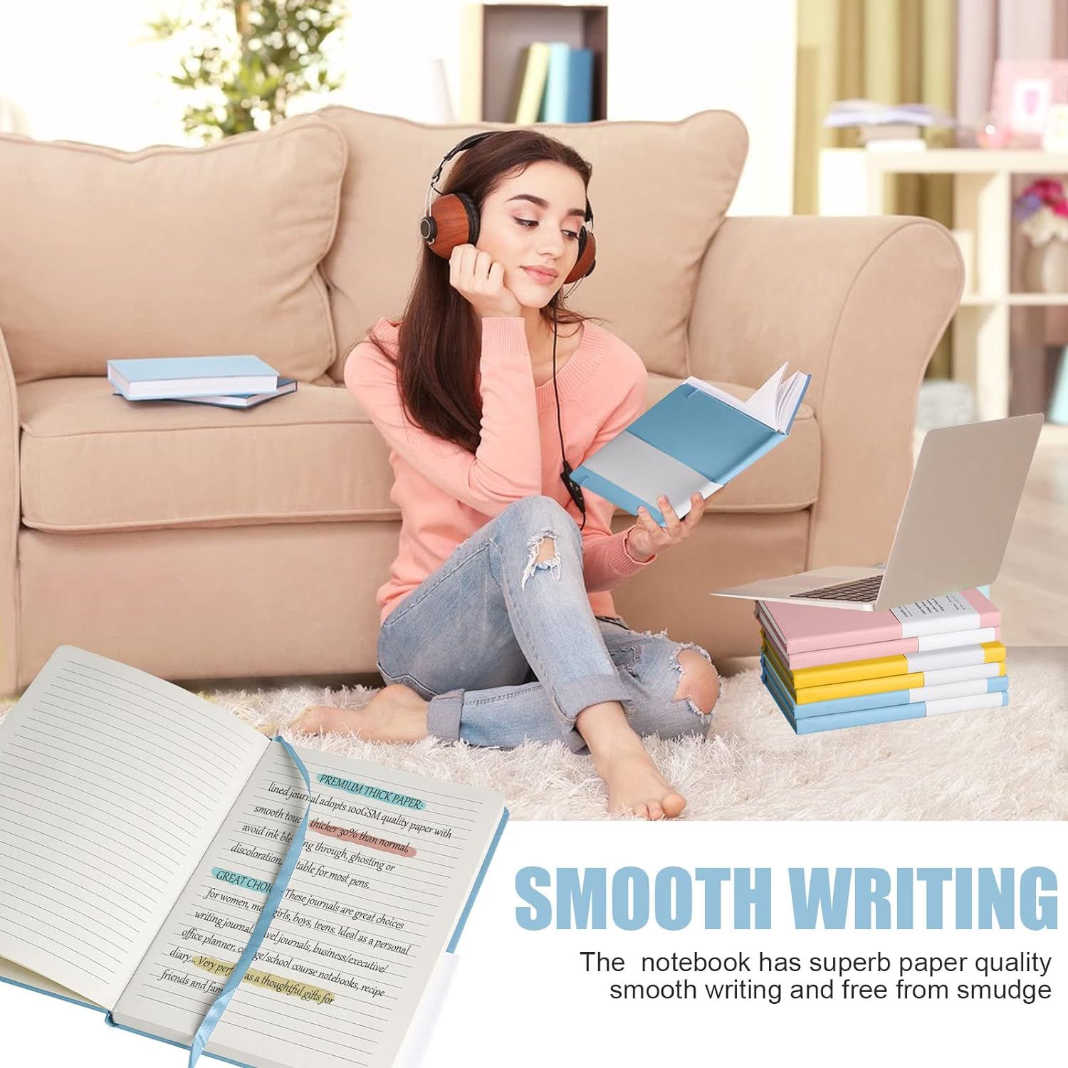Journal Refill - Wide Lined - Travelers Notebook Refills for Refillable Journals and Notebooks(light blue) — image 4