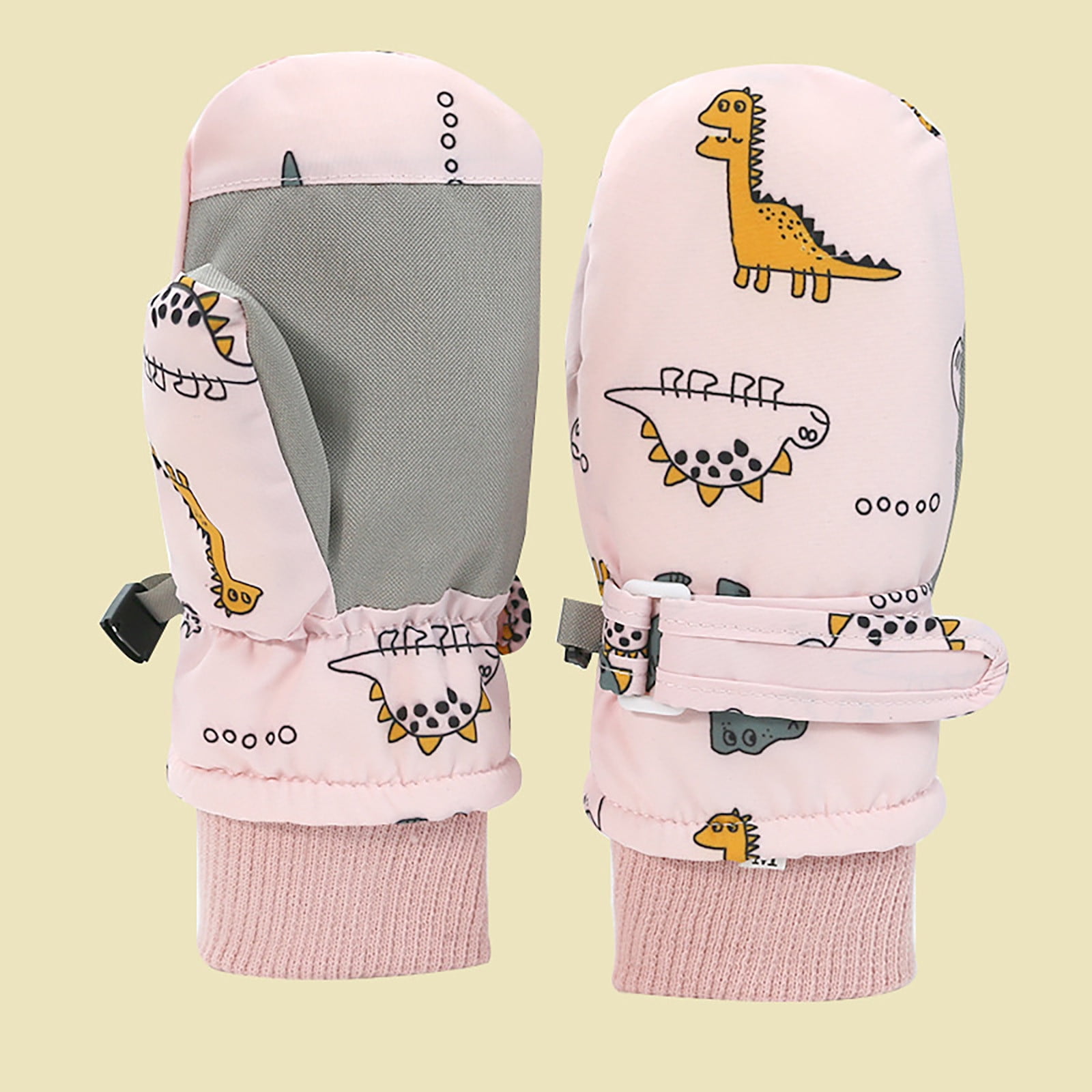 Kids Waterproof Winter Snow Gloves, Thick Stretchy Warm Gloves for Boys and Girls for Outdoor Play in Cold Weather, Pink-2, 4-8 Years — image 2