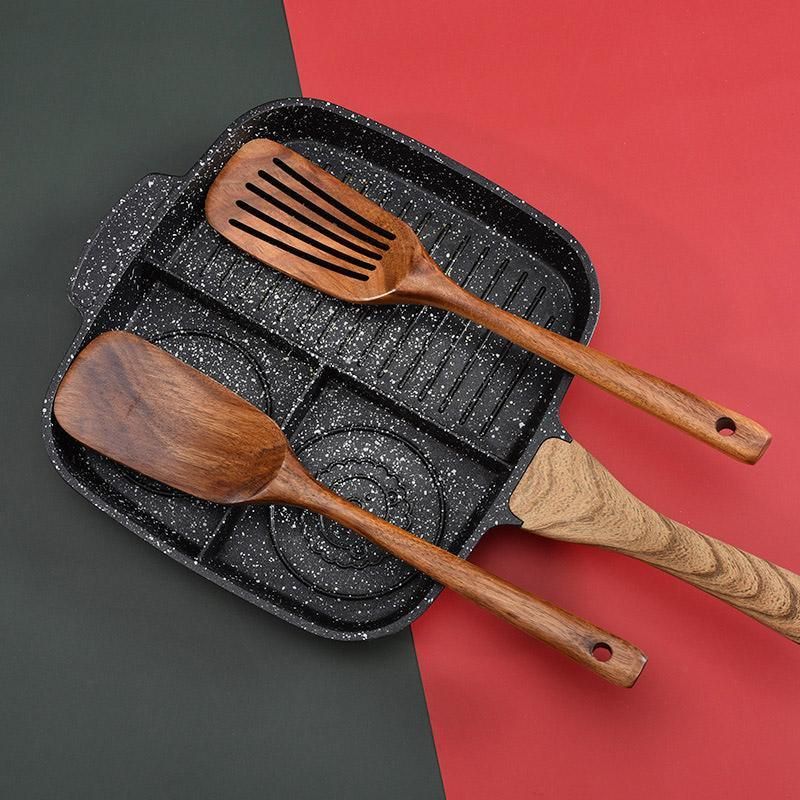 2pcs Wooden Frying Spatula Long Handle Stir Fry Spatula Kitchen Cooking Utensils — image 4