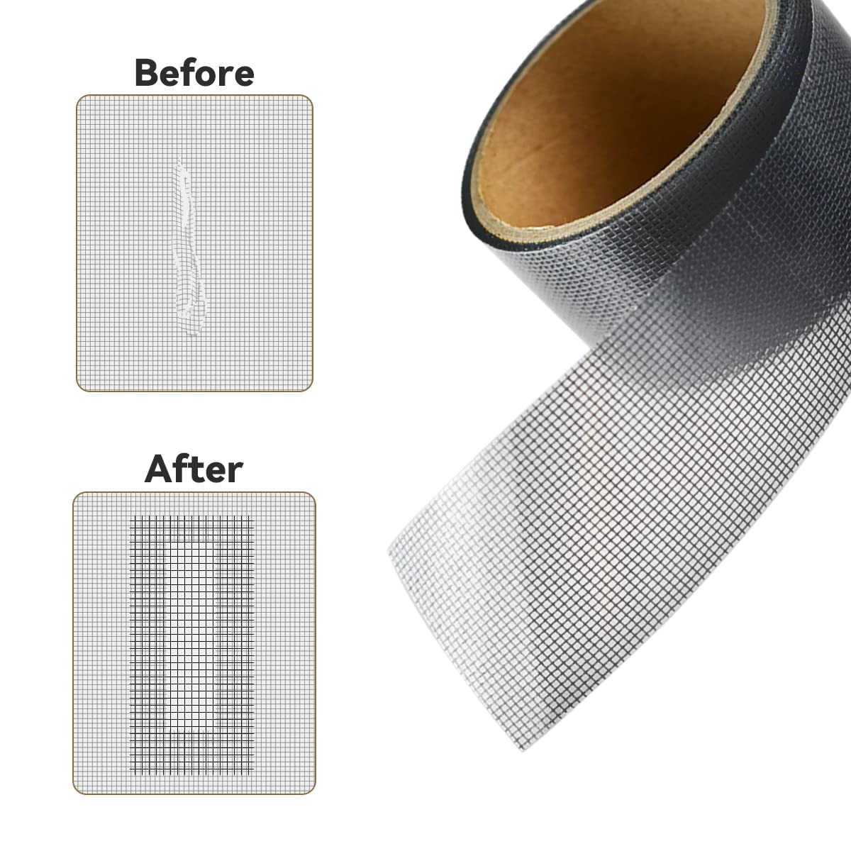 1 Pcs Grey Window Screen Repair Kit, Mesh Repair Tape Strong Adhesive Fiberglass Covering Mesh Tape Waterproof Screen Patch Repair for Door Window Tears Holes โ image 5