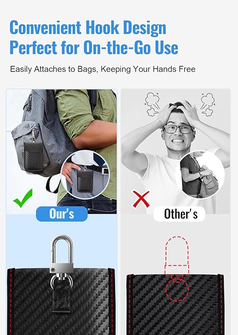 Faraday Pouch for car Keys,2 Pack Faraday Bag Car Key Signal Blocking Pouch , Keyless Entry Car Keys Case | RFID Blocker Bag for Car Security ,Anti-Theft — image 4