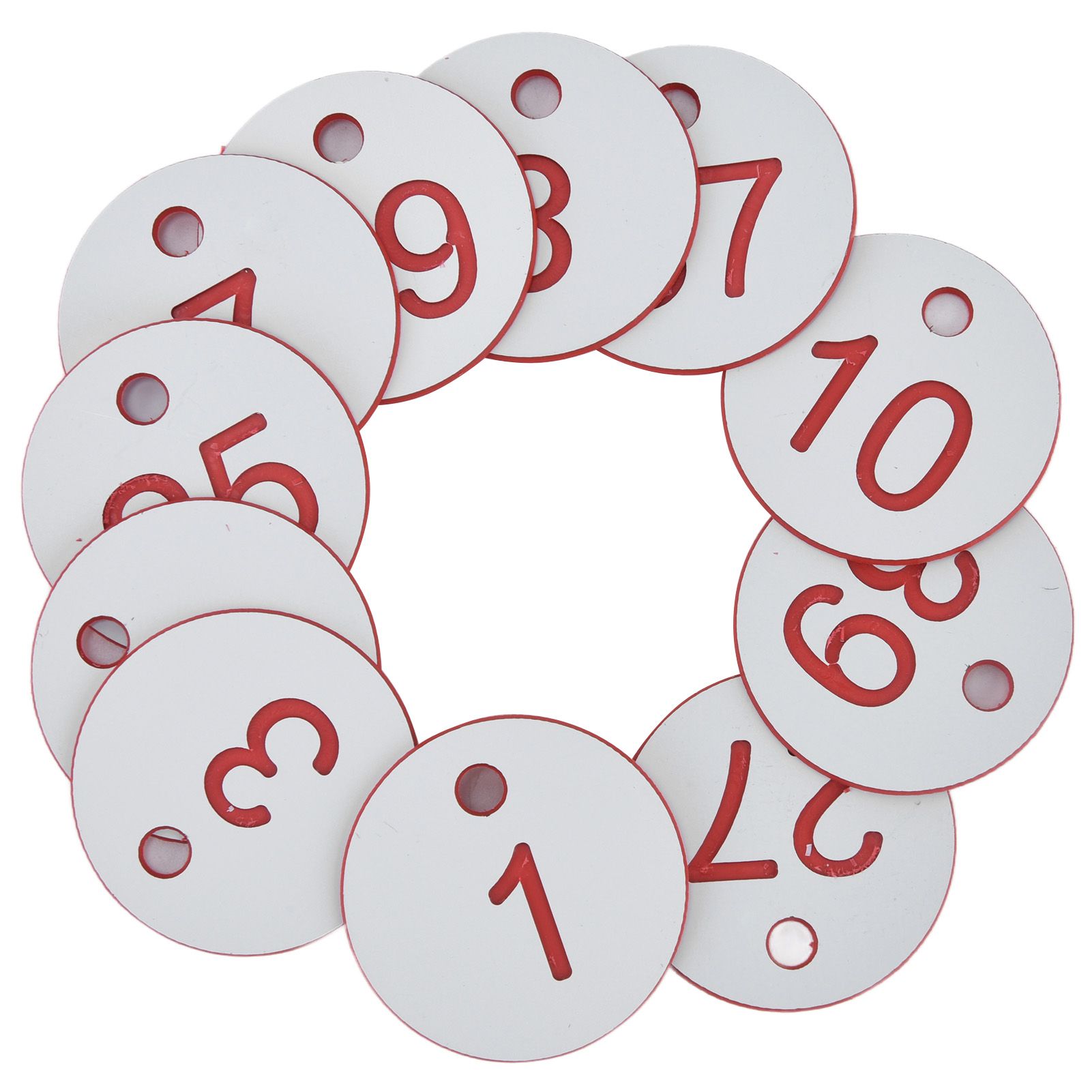 50Pcs Beehive Tag ABS Round Numbered Sign Labels with Hole Livestock Beekeeping SuppliesWhite 1-50 — image 4