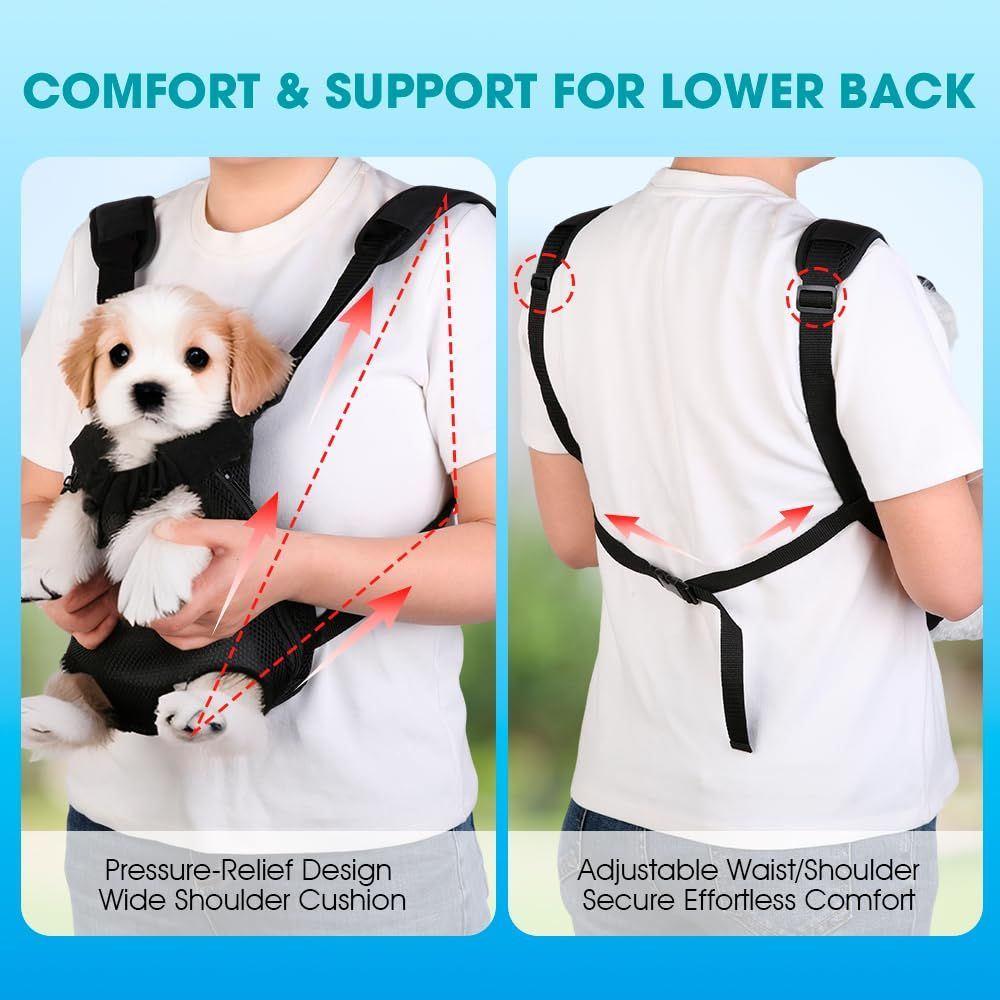 Dog Carrier Backpack Small Dog Carrier Pet Carrier Hands-Free Dog Carrier - Black / S — image 2