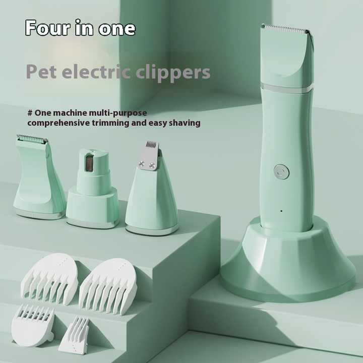 White 4-in-1 Pet Grooming Electric Clippers - Professional Rechargeable Trimmer for Dogs & Cats, Paw, Fur, Nail, and Ear Care | Compact Design โ image 2