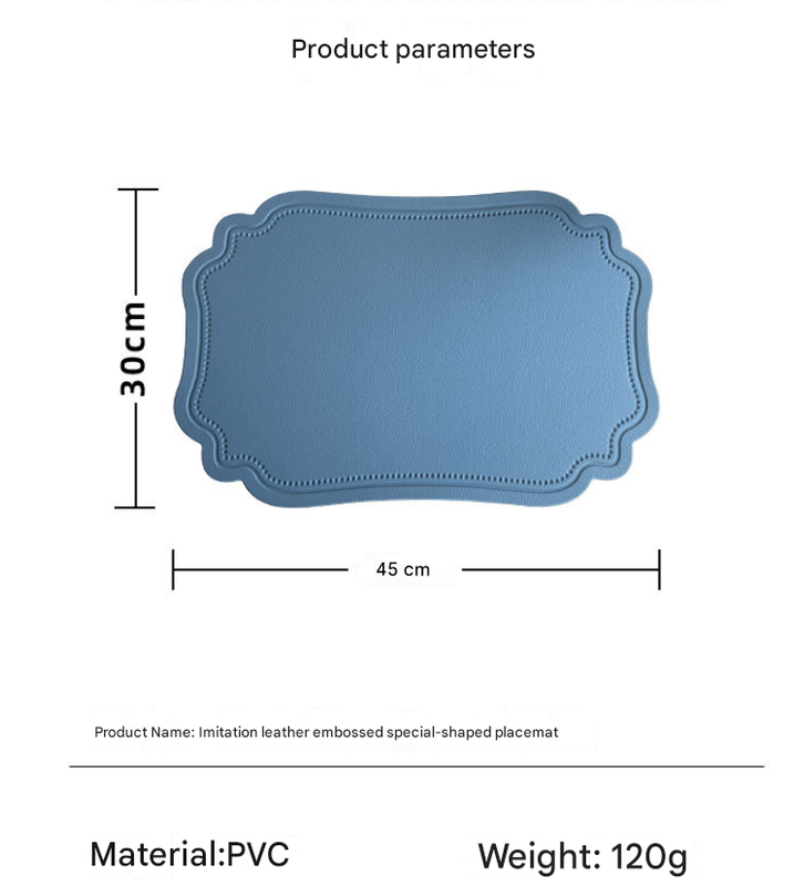 4 pcs Retro Faux Leather Placemat - Waterproof & Oil-Proof Dining Table Mat (Beige) โ image 3