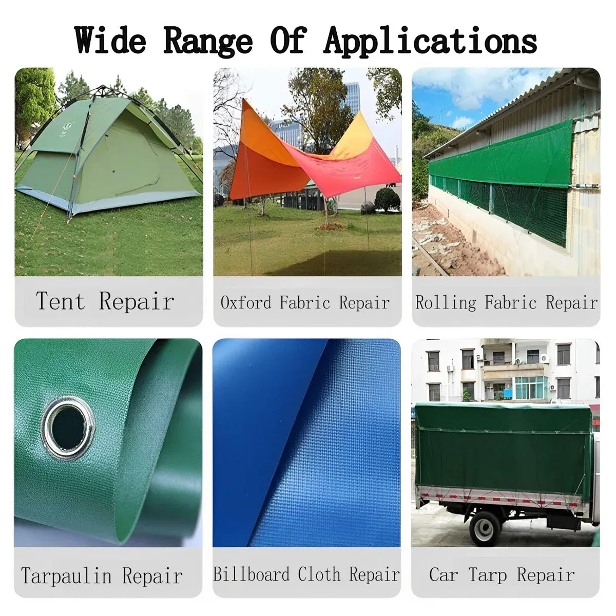 High Adhesive Tarpaulin Repair Tape Tent Awning Fix Patch Waterproof Universal - White - 8cm x 7.5m — image 5