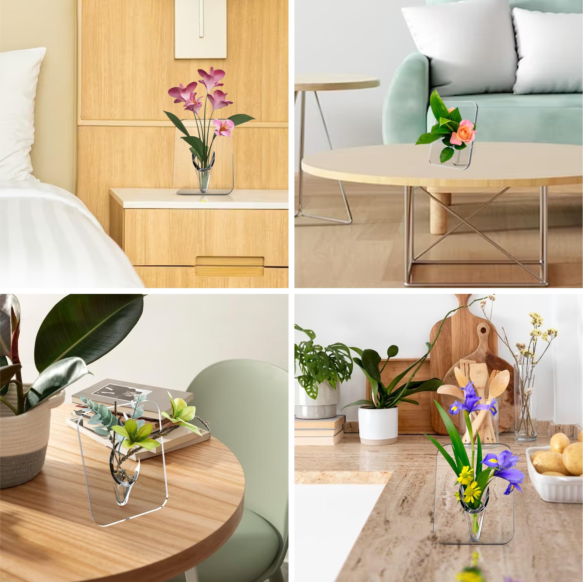 Photo Frame Shaped Clear Acrylic Flower Vase -Picture Frame Vase Flower Arrangement Holder as a Unique Flower Vase for Room Decor โ image 4
