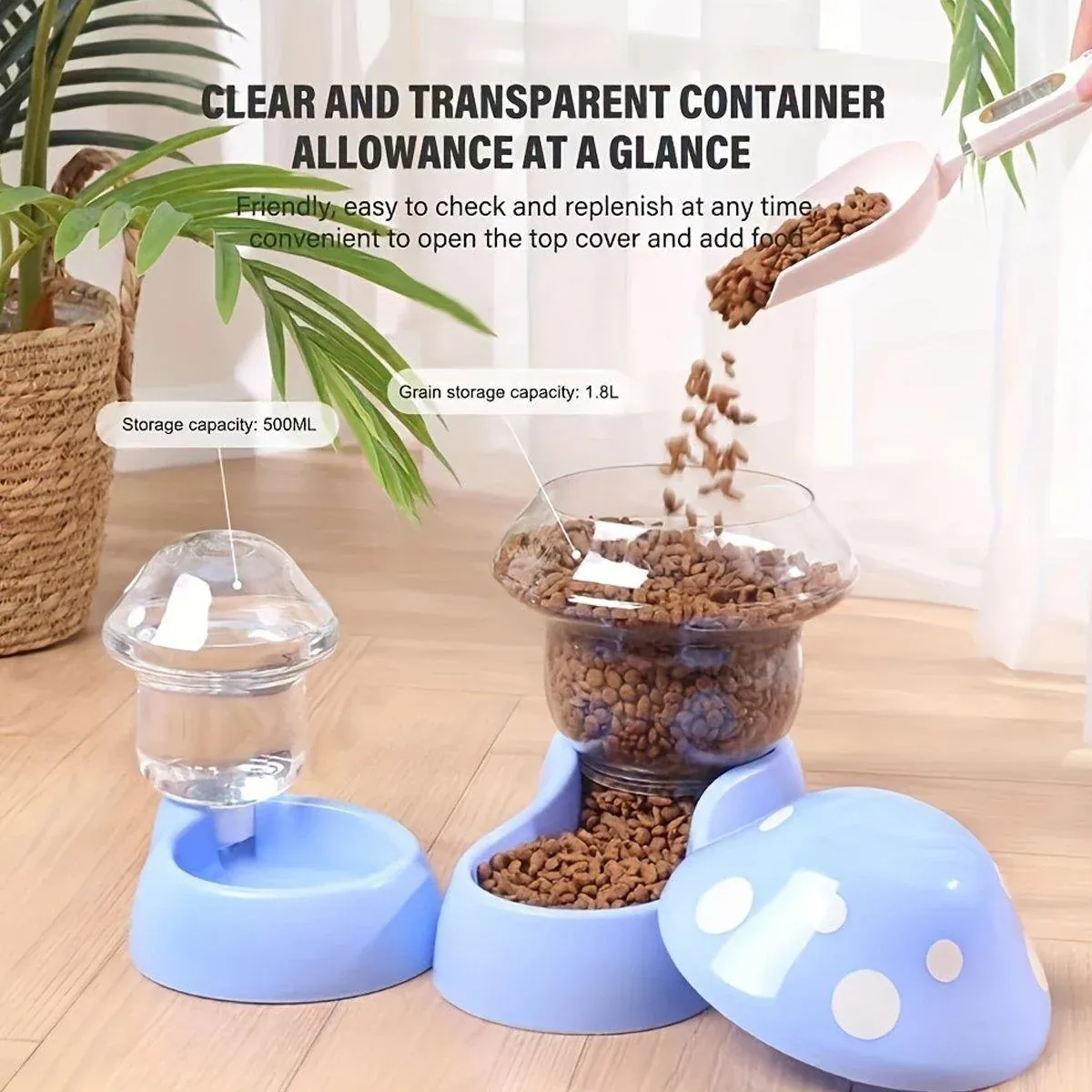 Cat Bowl Pet Feeding Bowl Double Dog Food Water Bowl for Cats and Dogs Feeding - Green β image 5