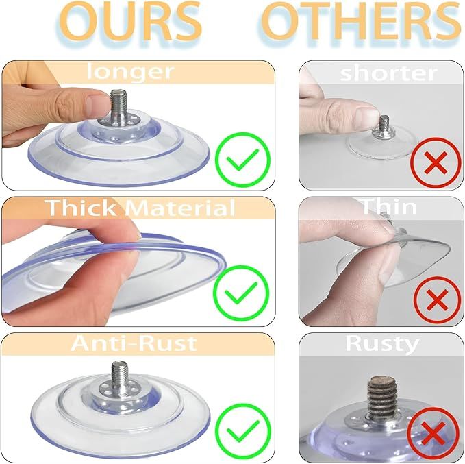 Large Suction Cup with Screws 3.4"/85mm Plastic Suction Pads 4 Pack Clear PVC Sucker Pads with M8 Screw Nut Extra Strong Adhesive Glass Suction Holder — image 4