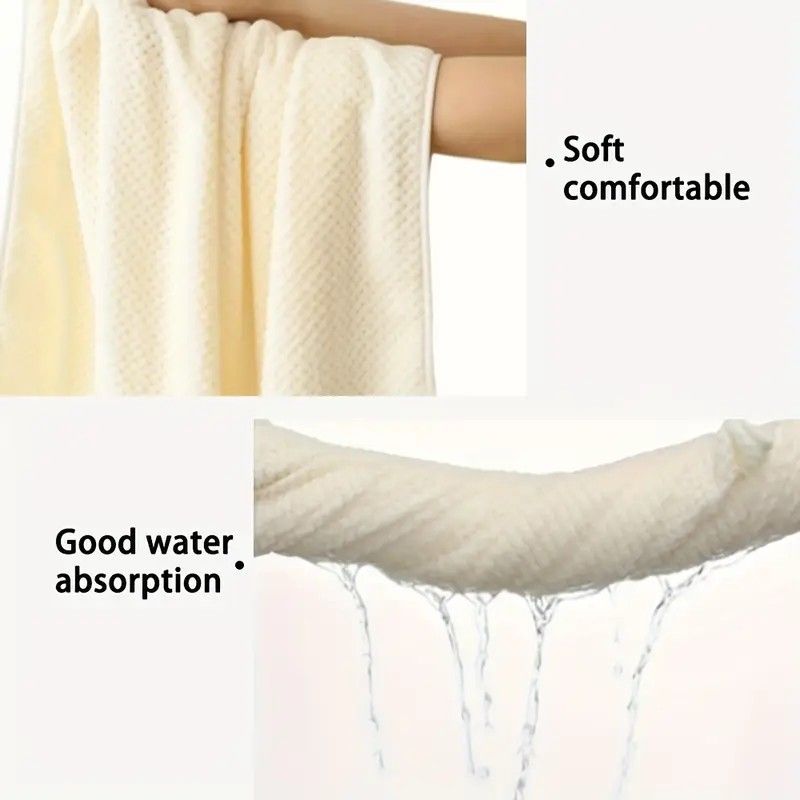 Modern Pineapple Grid Design Ultra-Soft Coral Fleece Bath Towel|90x170cm Extra Thick Strong Absorption, Suitable for Bathroom, Gym, Hotel, and Home Use.(GREEN) — image 6