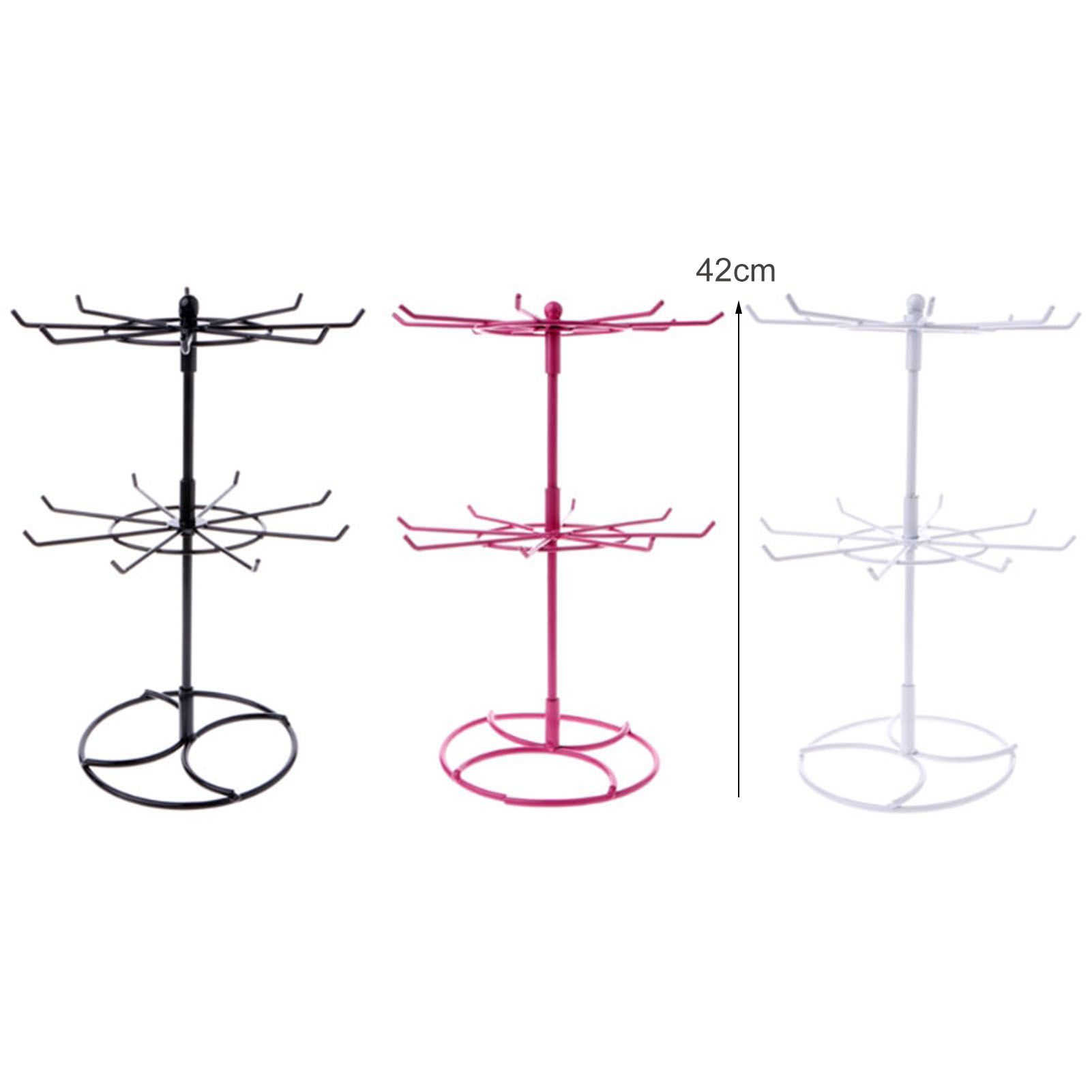 Jewelry Display Rack Double Tier Jewelry Stand Portable Metal Jewelry Rack for Home — image 2