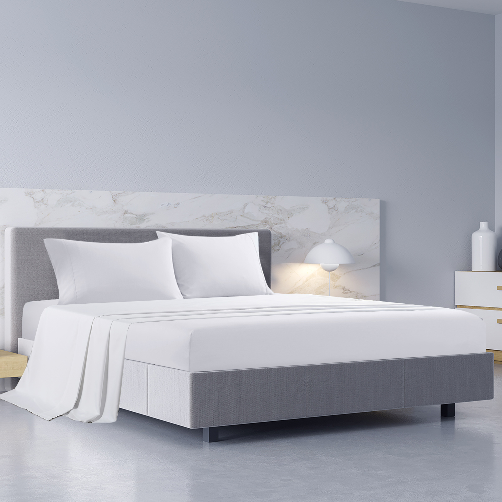 Royal Comfort 1000TC Hotel Grade Bamboo Cotton Sheets Pillowcases Set Ultrasoft - Queen - White โ image 2