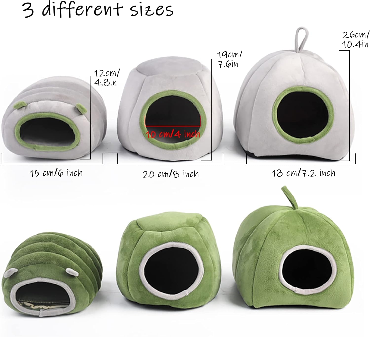 Guinea Pig Hideout Bed Rabbit House Cave Accessories Cozy Hide-Out for Bunny Hedgehog Ferret Chinchilla&Other Small Animals (Grey, Caterpillar) — image 4