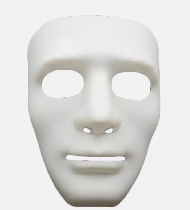 2x Robot Plain Mask Purge Style Halloween Scary Ghost Blank Mask Unisex - 2x White โ image 3